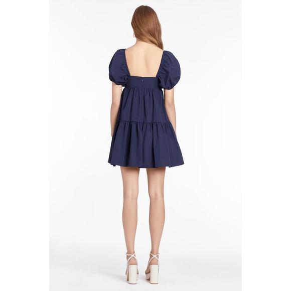 NEW AMANDA UPRICHARD loretta babydoll dress in ink blue - Picture 3 of 3
